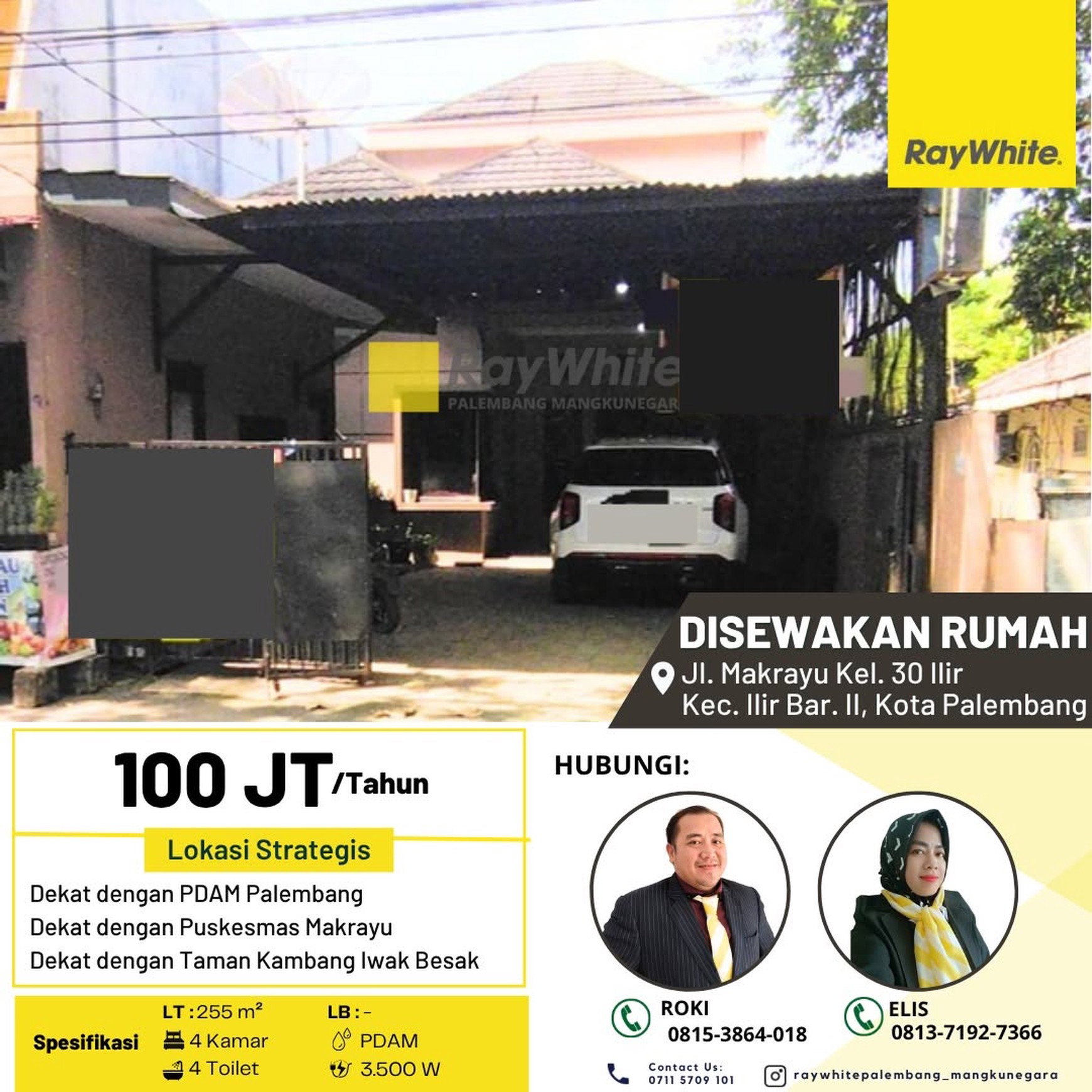 Disewakan Rumah di Jl Makrayu Kota Palembang
