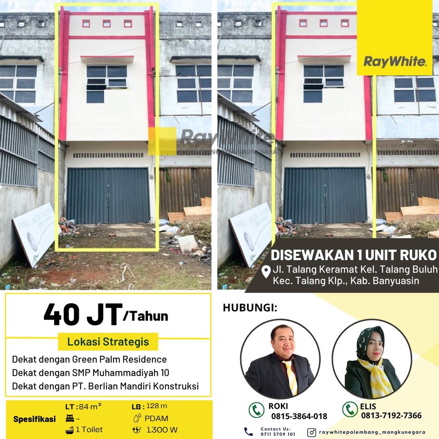 Disewakan 1 Unit Ruko di Talang Keramat
