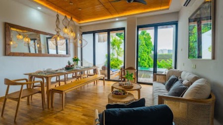 DIJUAL Villa Mewah dengan View Sawah & Sungai di Pererenan, Bali