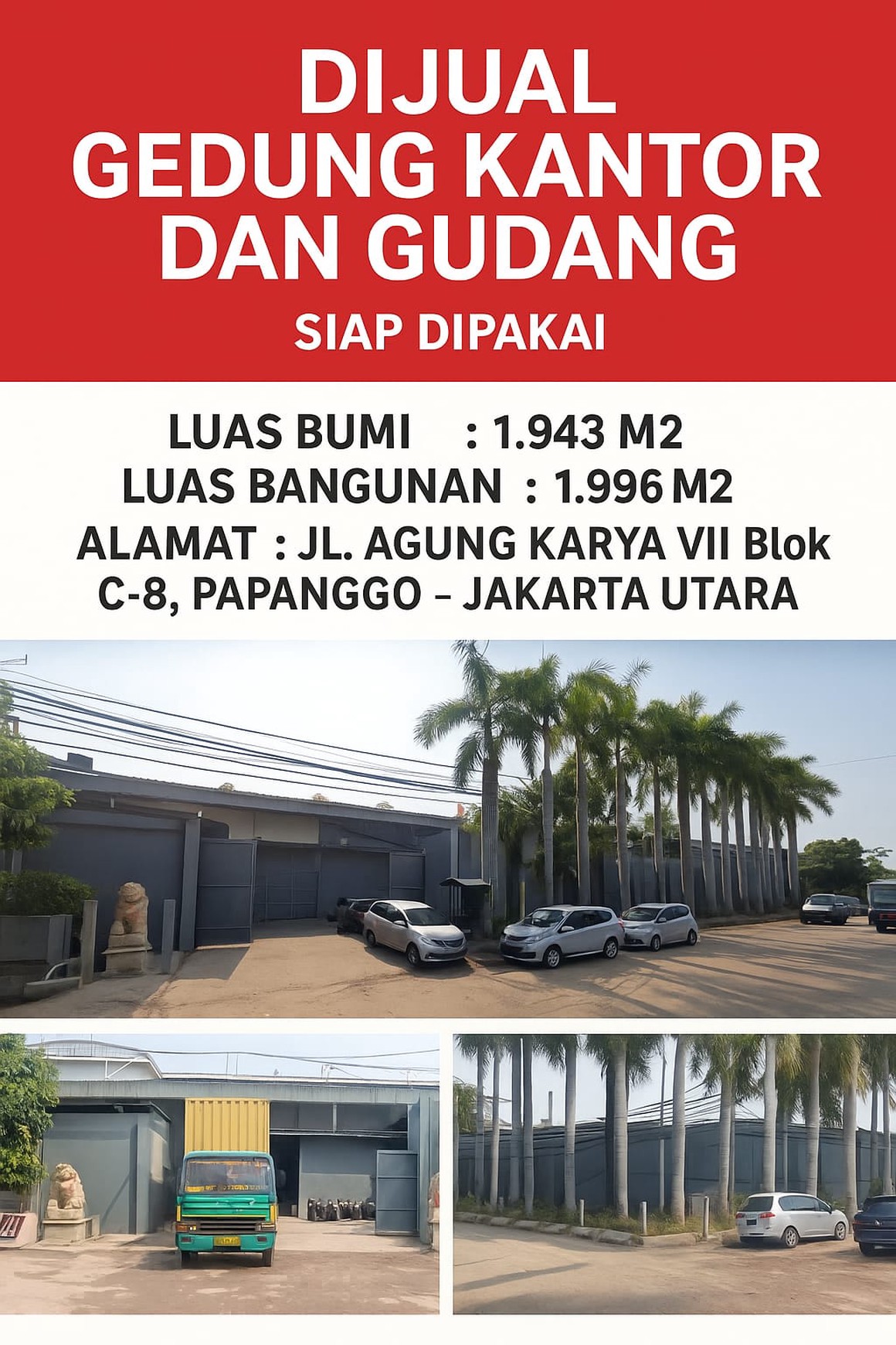 Dijual Cepat! Gedung & Kantor Strategis di Jakarta Utara