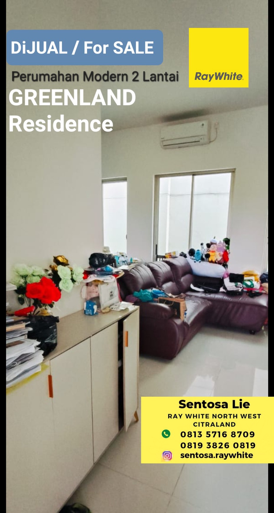 Dijual Rumah Greenland Residence - cluster Armaya - Modern 2 Lantai - Carport 2 Mobil Dekat Citraland, Pakuwon Mall Surabaya