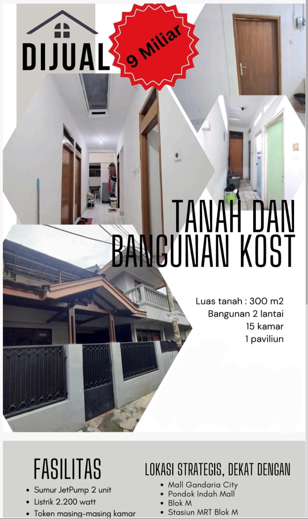 Dijual Rumah Kos2an Di Daerah Kebayoran Lama