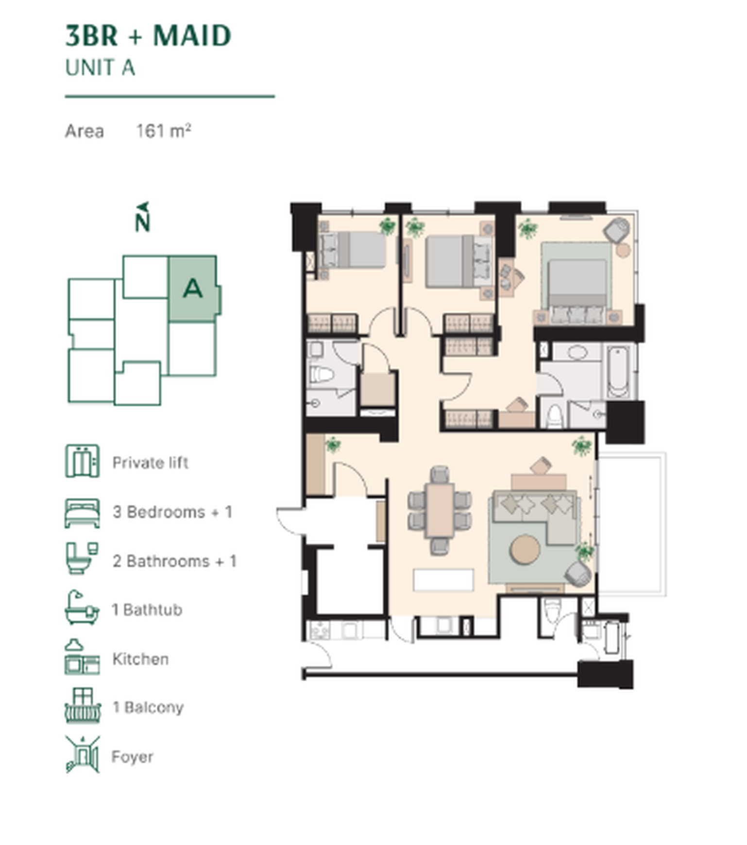 DIJUAL Apartemen Southgate Residence Tower Prime 3BR - Tanjung Barat, Jakarta Selatan