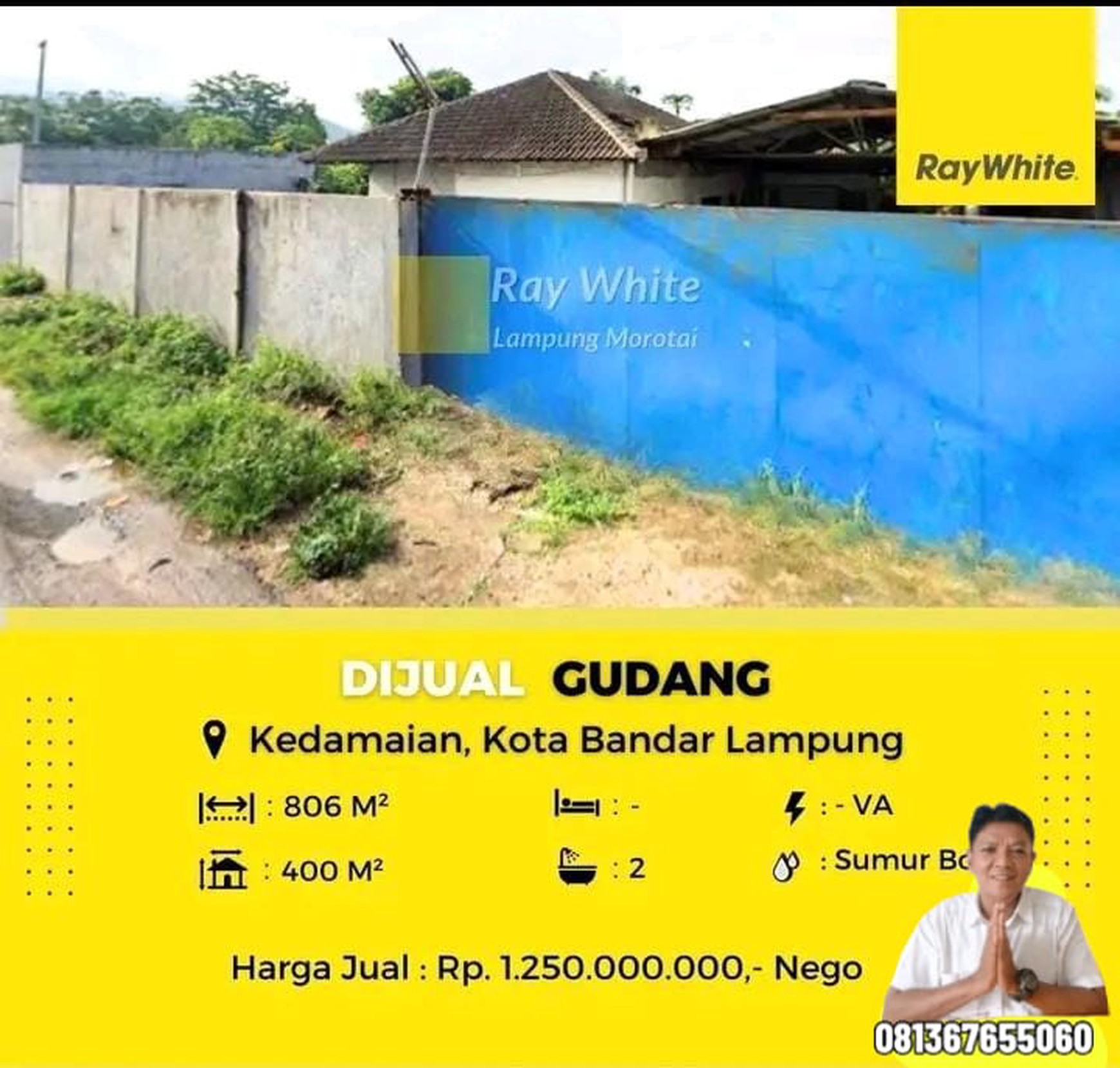 DIJUAL GUDANG BERLOKASI DI KEDAMAIAN KOTA BANDAR LAMPUNG