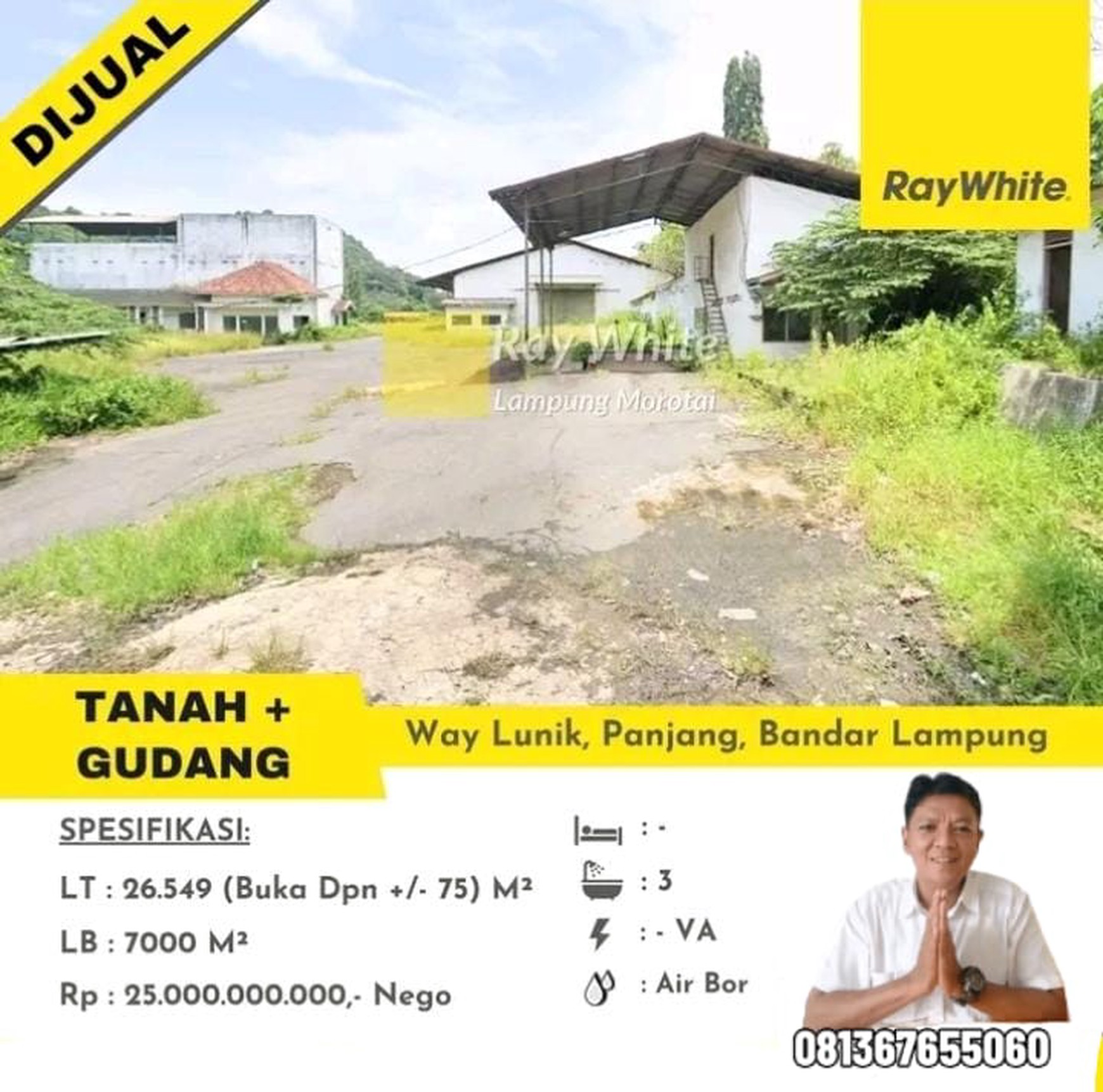 DIJUAL GUDANG DI WAY LUNIK KECAMATAN PANJANG KOTA BANDAR LAMPUNG