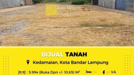 DIJUAL TANAH DI KEDAMAIAN KOTA BANDAR LAMPUNG