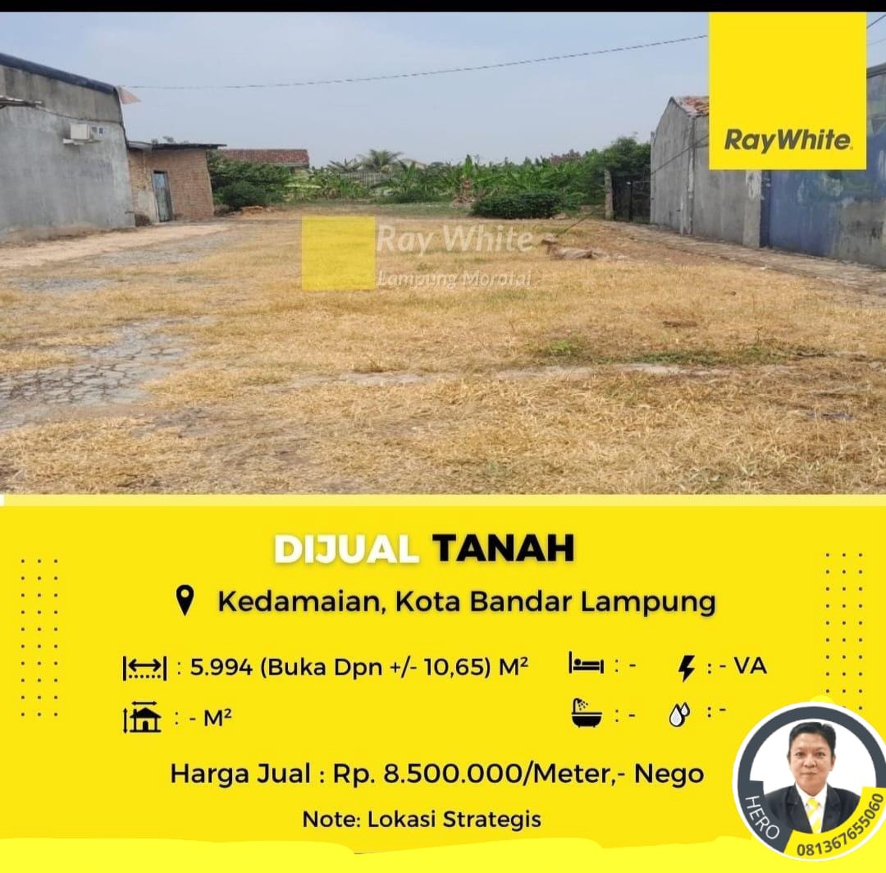 DIJUAL TANAH DI KEDAMAIAN KOTA BANDAR LAMPUNG