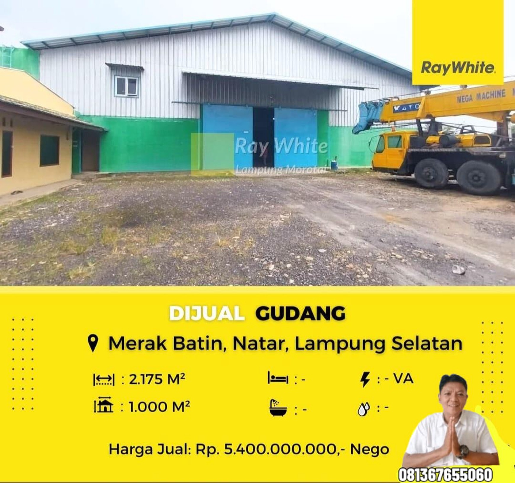 DIJUAL TANAH BONUS GUDANG DI NATAR LAMPUNG SELATAN
