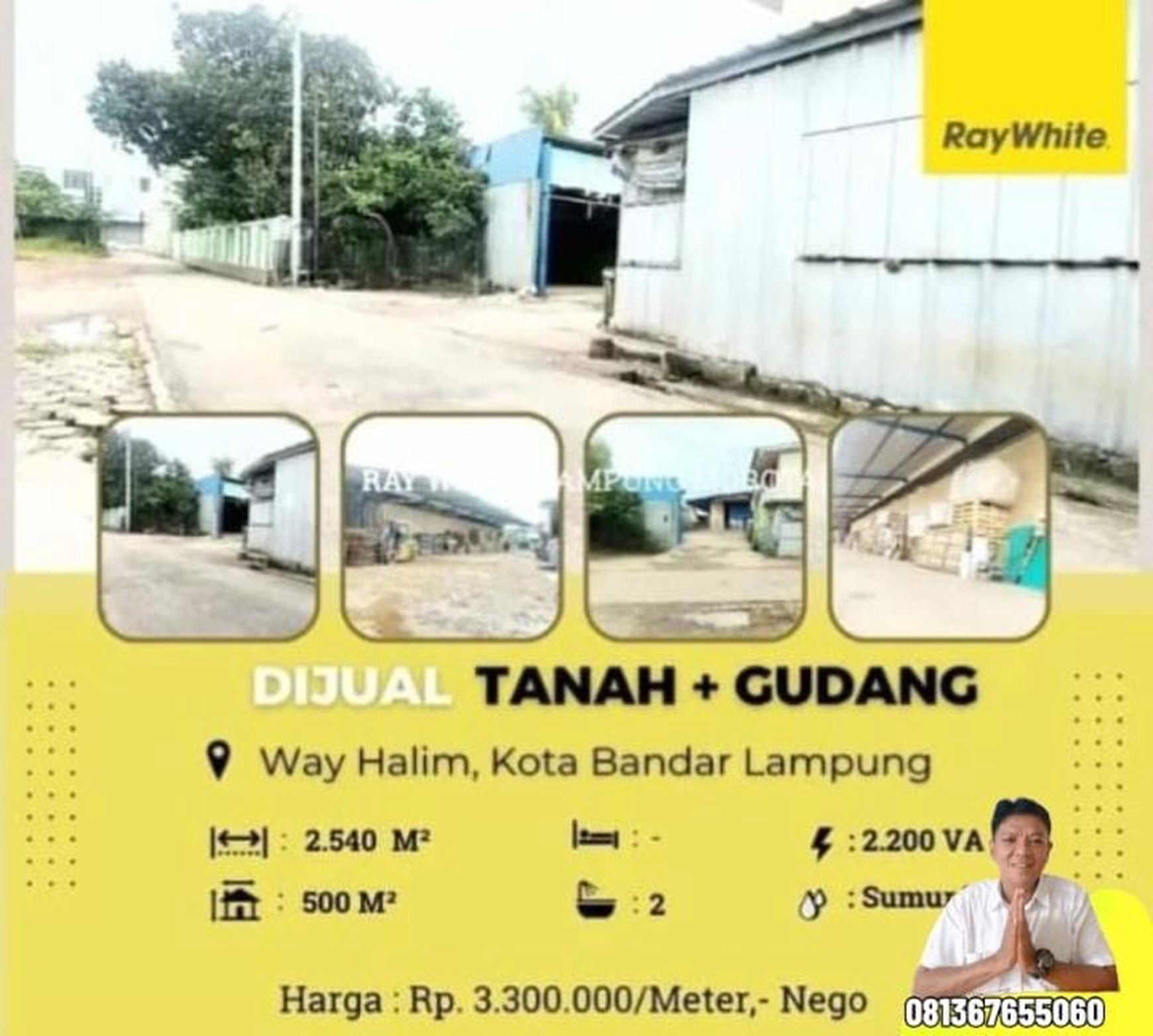DIJUAL TANAH DAN GUDANG DI PUSAT KOTA WAY HALIM KOTA BANDAR LAMPUNG