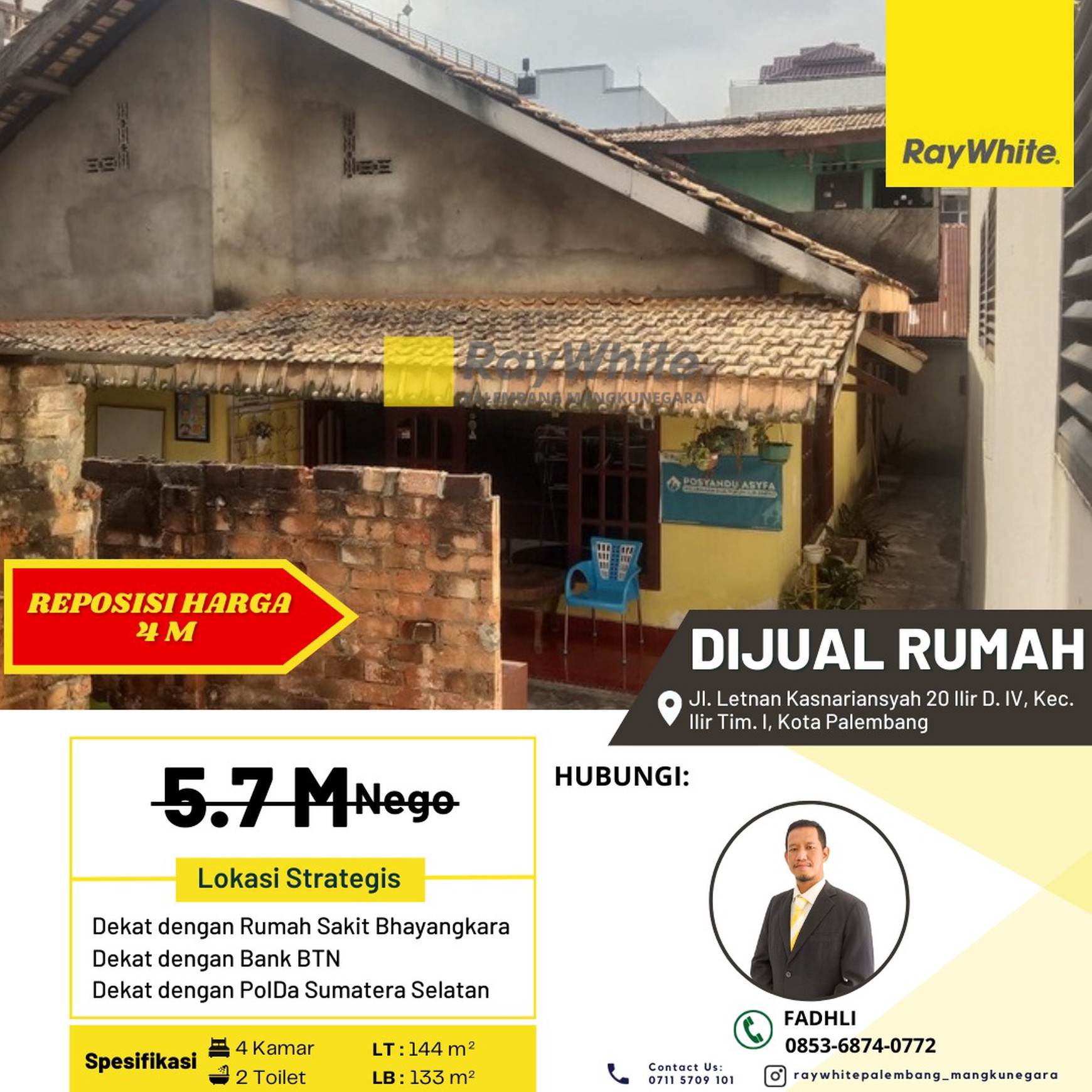 Rumah dekat Polda Sumsel.