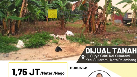 Tanah di Sukarame Palembang