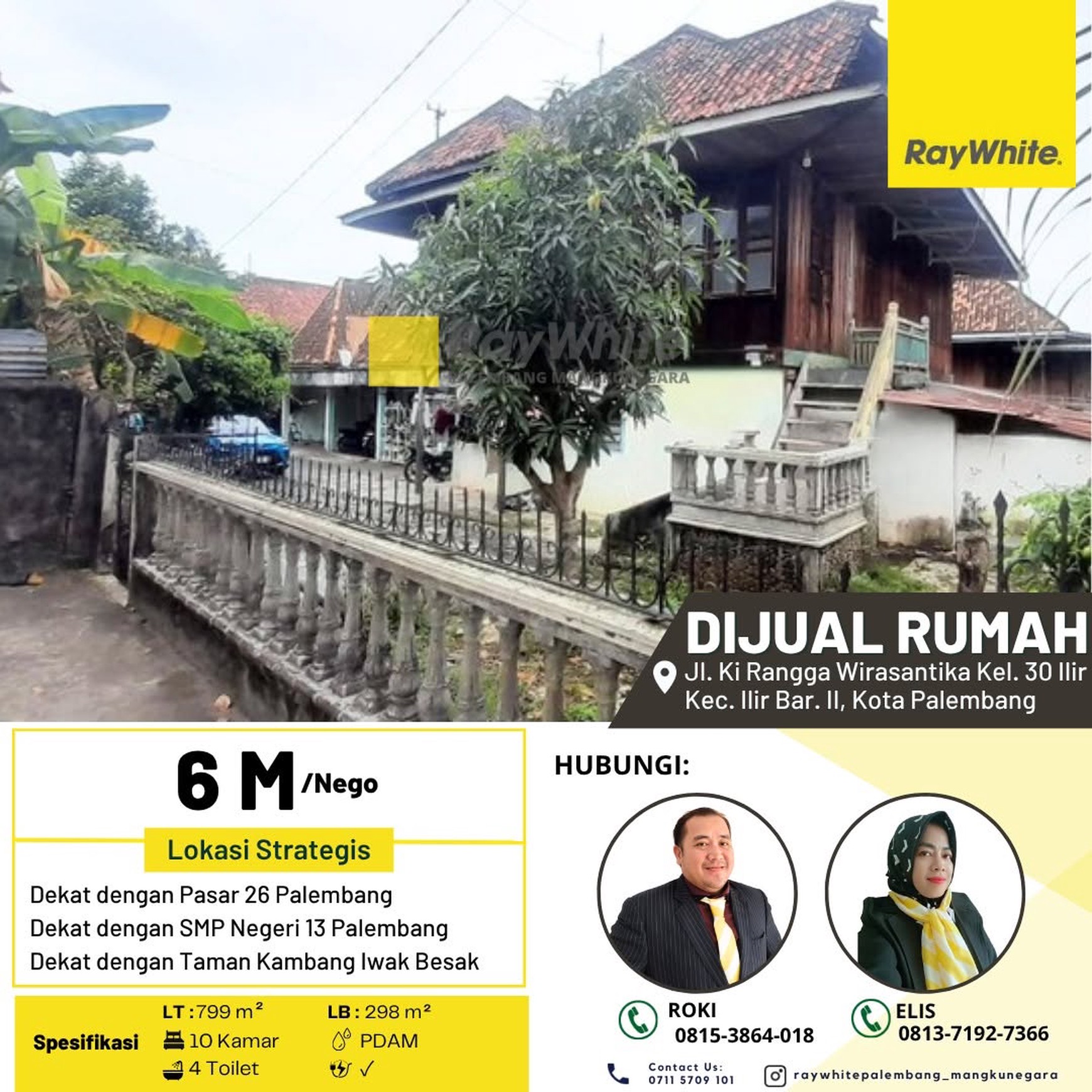 Dijual Cepat Rumah Jl Ki Rangga Wirasantika Kota Palembang
