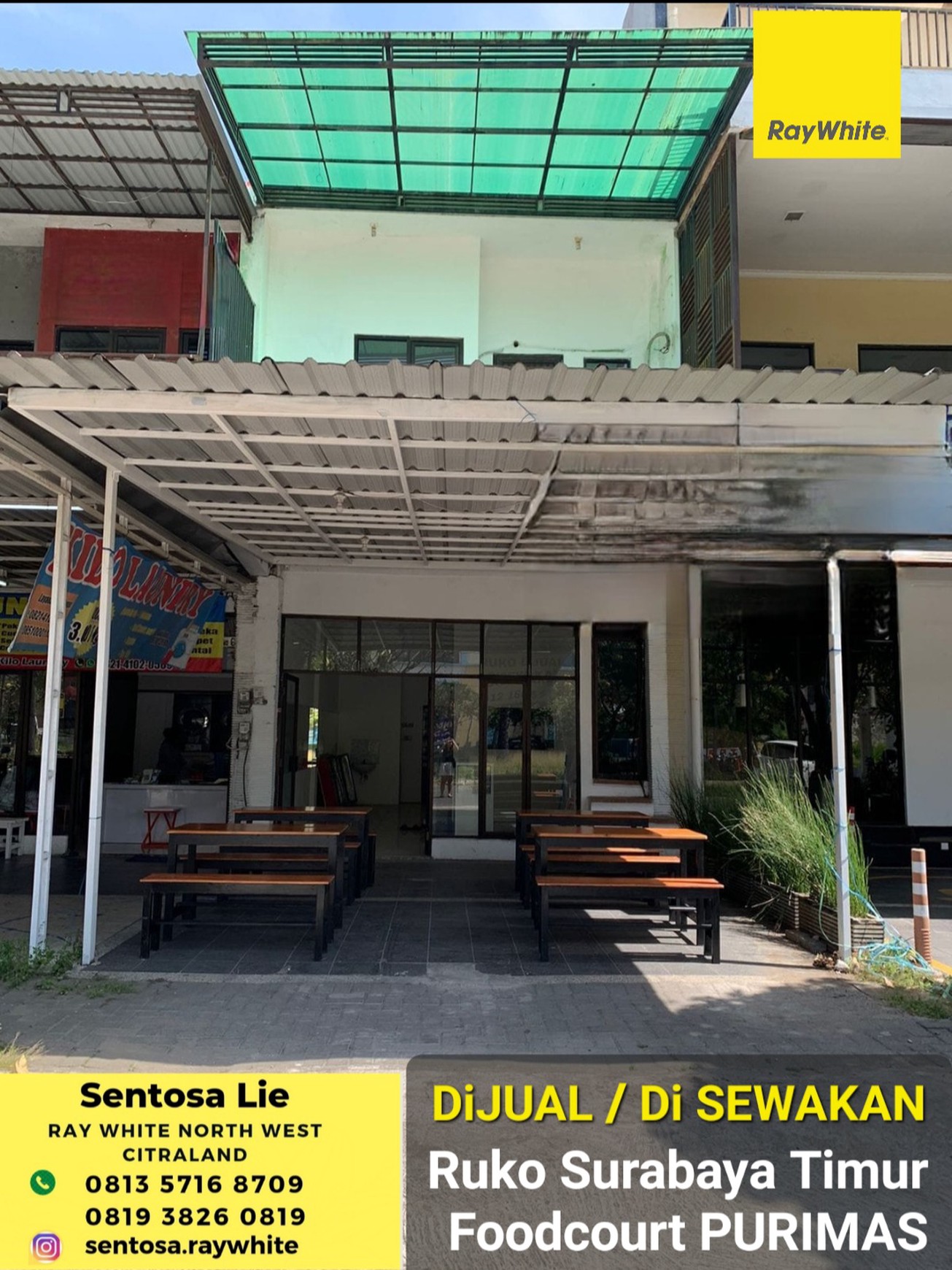 Disewakan Ruko Purimas Rungkut - Foodcourt area - Surabaya Timur - Parkiran Luas Dekat Upn , A & W , Soto Pak Sadi