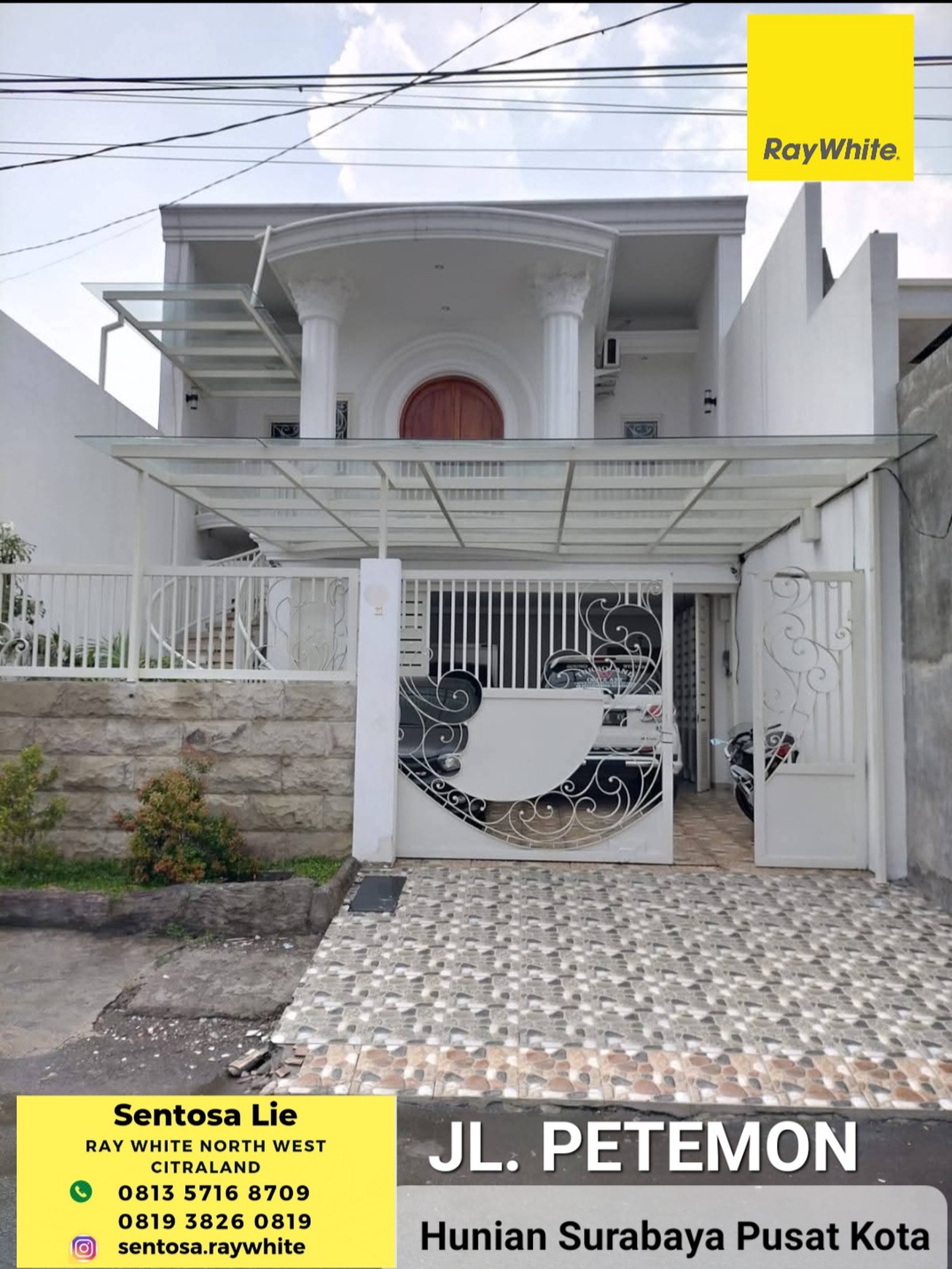 Dijual Rumah Surabaya Pusat Kota Jalan Petemon - Full Furnished Plus Ada Kolam Renang - Garasi Carport Masuk 4 Mobil Dekat Jalan Tidar, Bubutan, Kedung Doro , Arjuno