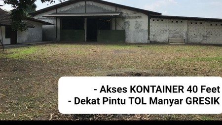 Dijual 3680 M2 Gudang Manyar Gresik Jatim Area K H Syafii - Desa Pongangan - Akses Kontainer 40 Feet - Dekat Pintu Tol Manyar 