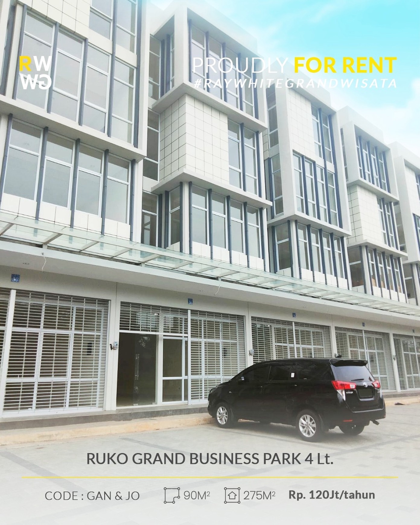 Disewakan Ruko Mewah Brand New 4 lantai Grand Bussiness Park, Grand Wisata, Bekasi