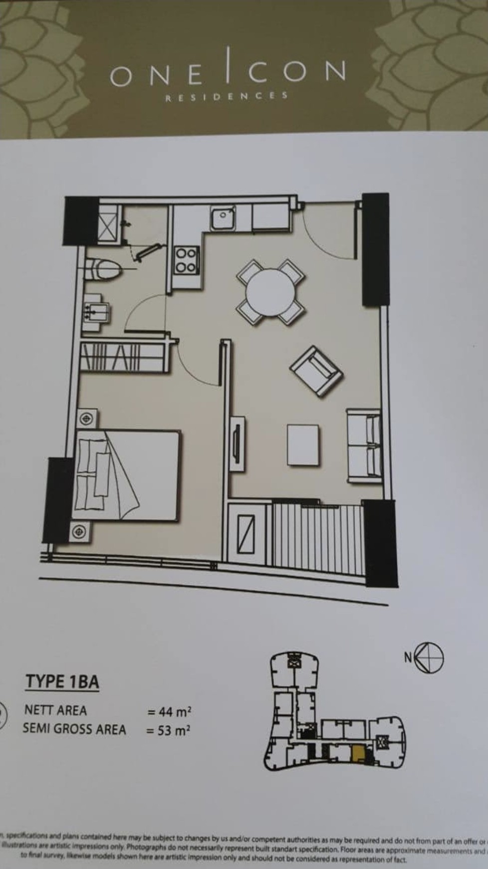 DIJUAL APARTEMEN ONE ICON 1BR diatas TP6 FULL FURNISHED SIAP HUNI