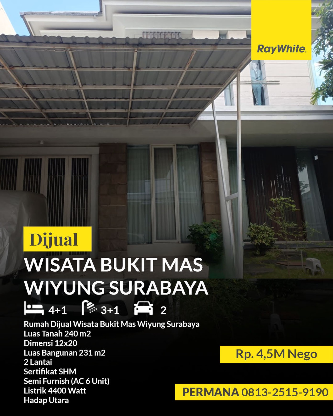 Rumah Dijual Wisata Bukit Mas Wiyung Surabaya Minimalis Siap Huni Terawat Sudah Full Furnish
