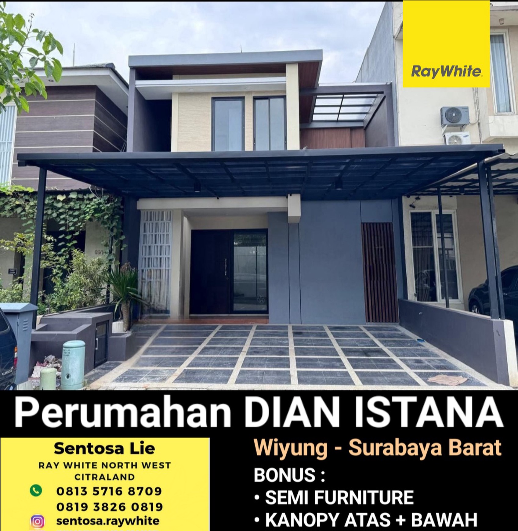 Dijual Rumah Baru Dian Istana Mocca Verbana Bonus Semi Furnished New Modern Dekat Graha Family, Pakuwon Mall