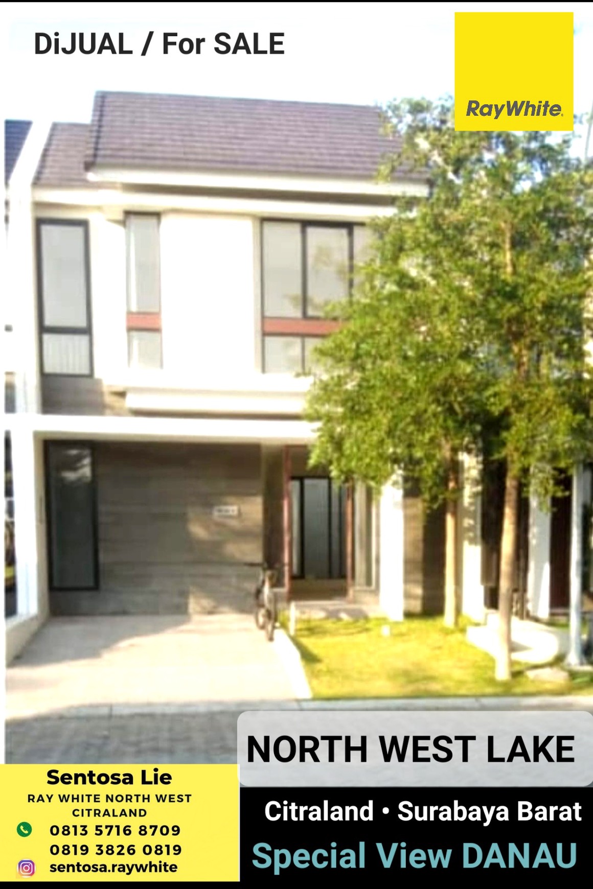 Dijual Rumah North West Lake Citraland Special View Danau - Modern 2+1 Kamar Tidur Dekat Sekolah Citra Berkat, Citra Kasih, Sport Center