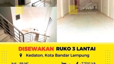 DISEWAKAN RUKO 3 LANTAI DI JL.TEUKU UMAR KEDATON BANDAR LAMPUNG