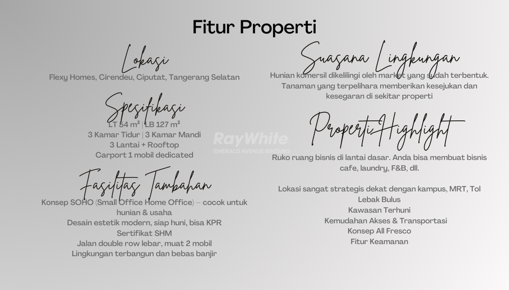 SOHO Estetik Ciputat Timur by Synthesis Development - Ruko 3 Lantai, 3KT, 18' ke MRT Lebak Bulus, Siap Huni & Usaha