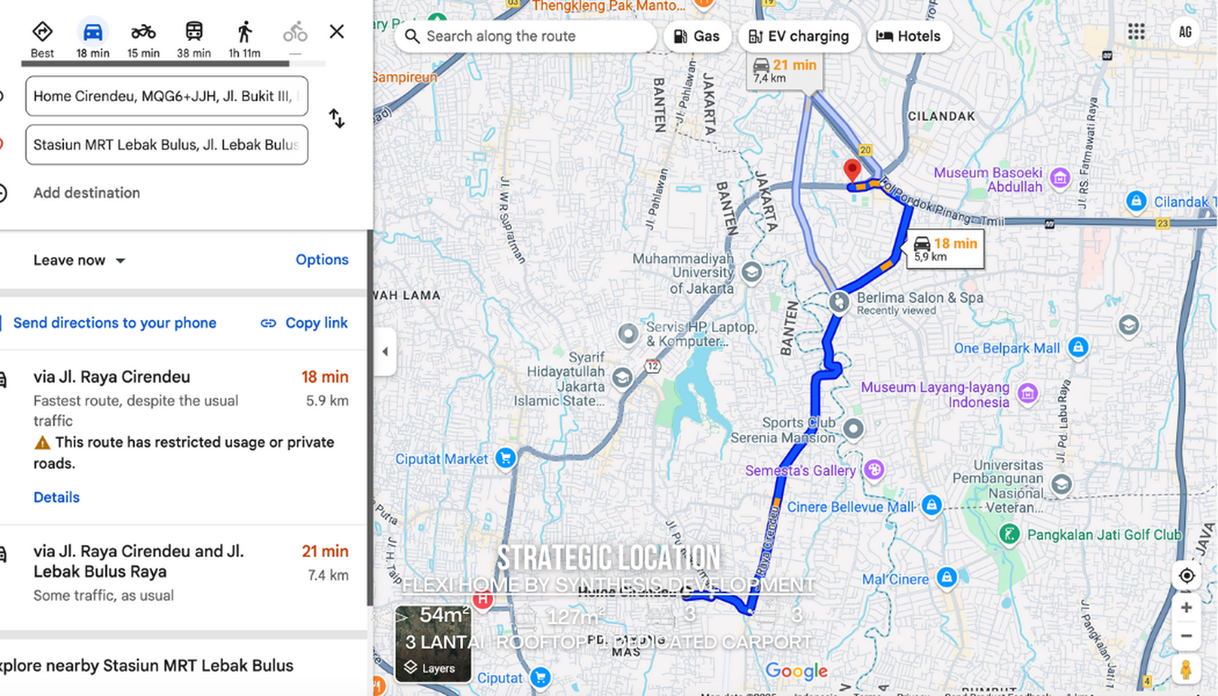 SOHO Estetik Ciputat Timur by Synthesis Development - Ruko 3 Lantai, 3KT, 18' ke MRT Lebak Bulus, Siap Huni & Usaha