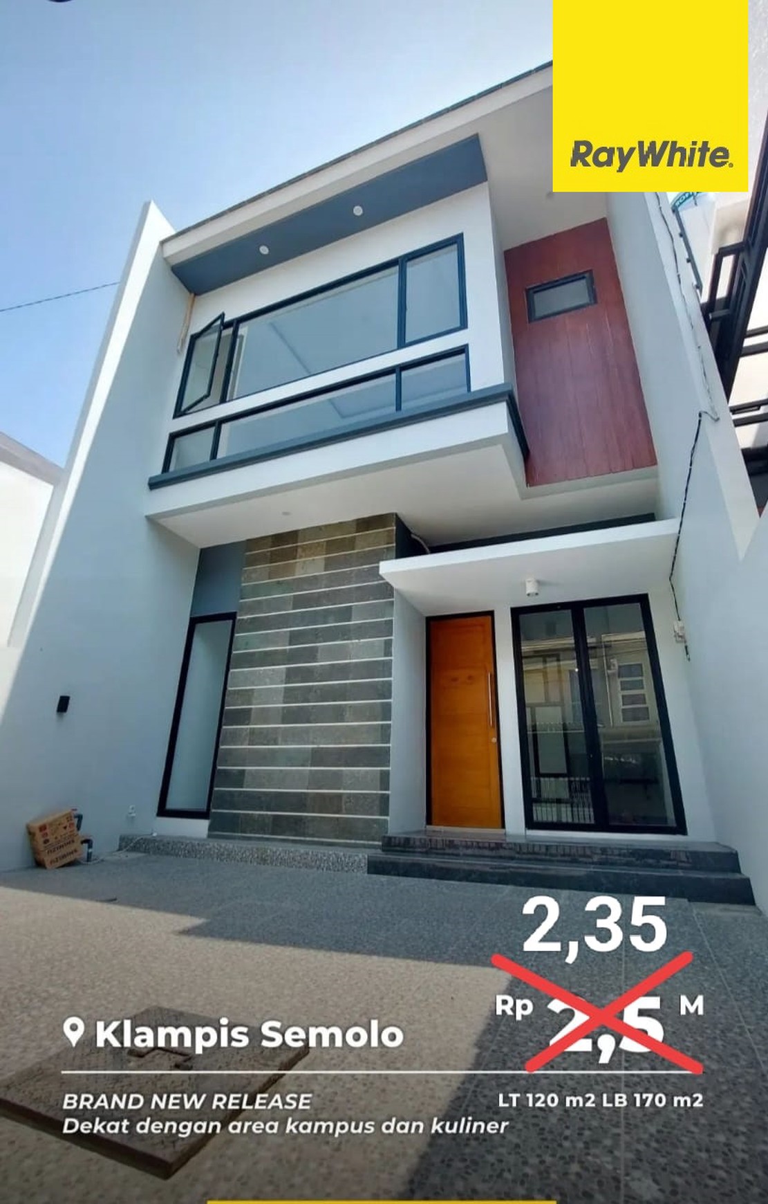 Dijual Rumah 2 lantai SHM di Klampis Semolo Tengah Surabaya