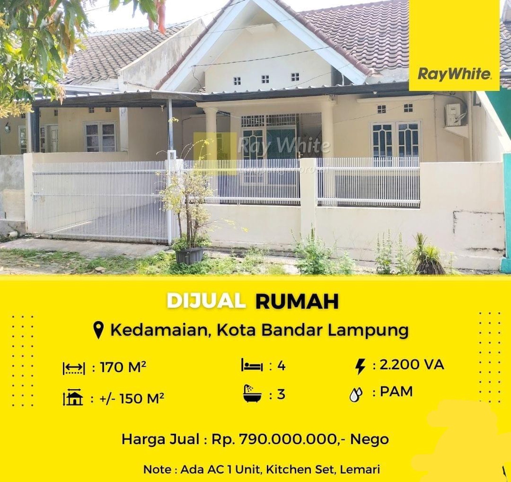 Dijual rumah di Kedamaian