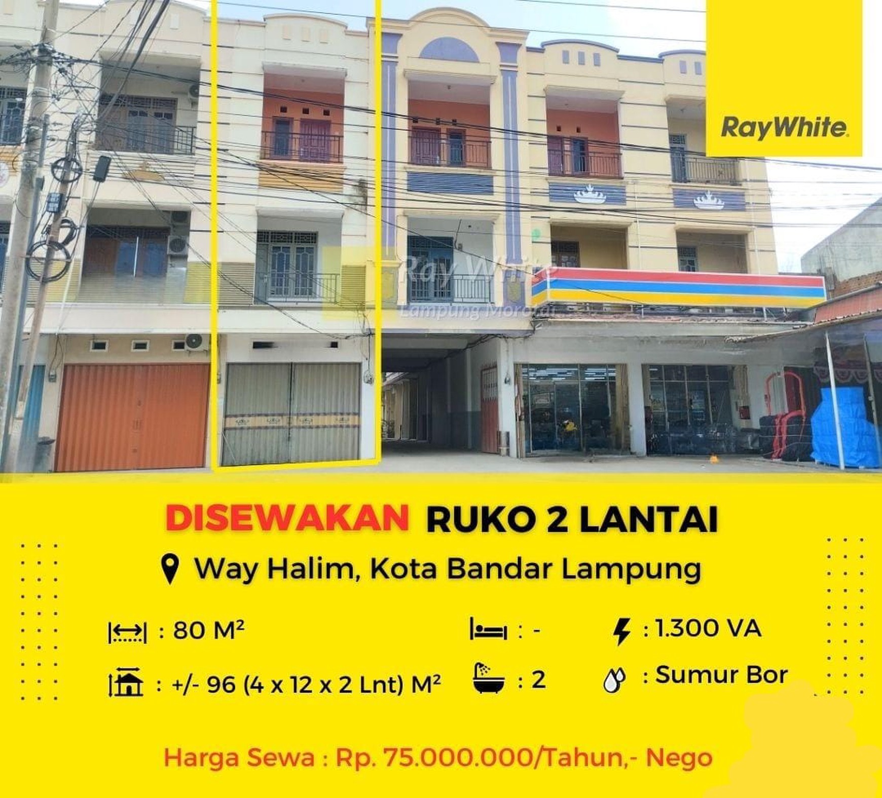 Disewakan ruko 3 lantai di way halim
