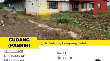 DIJUAL TANAH DAN GUDANG DI JL.IR.SUTAMI LAMPUNG SELATAN