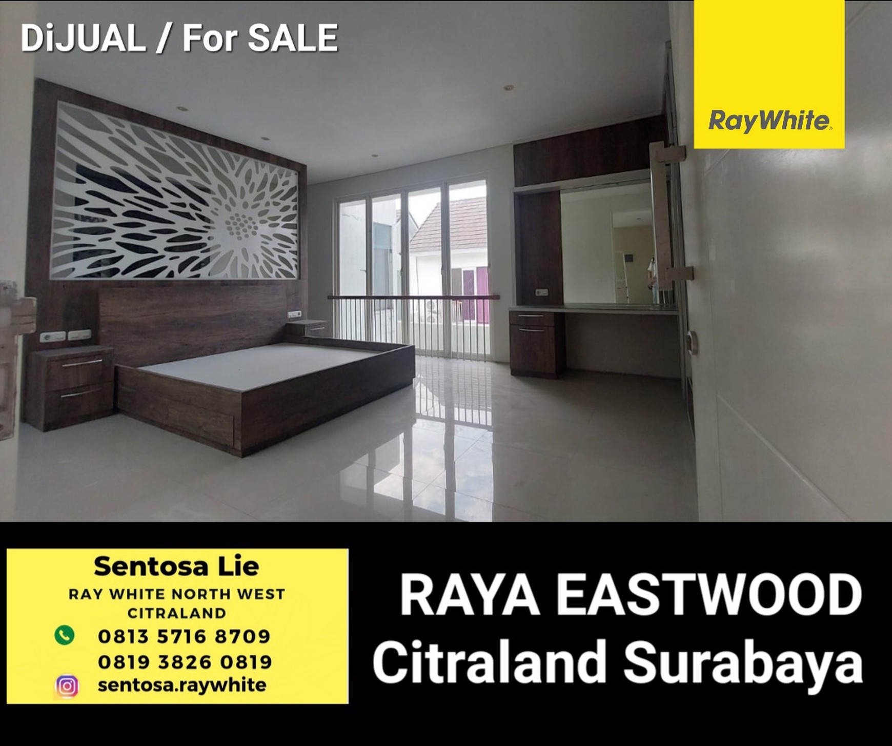 MURAH LUAS Dijual Rumah Raya Eastwood Citraland Surabaya Spesial Row Jalan Lebar 4 Mobil - Semi Furnished Modern Mewah - Garasi Carport 3 Mobil Dekat G Walk Citraland, Fresh Market , Universitas Ciput