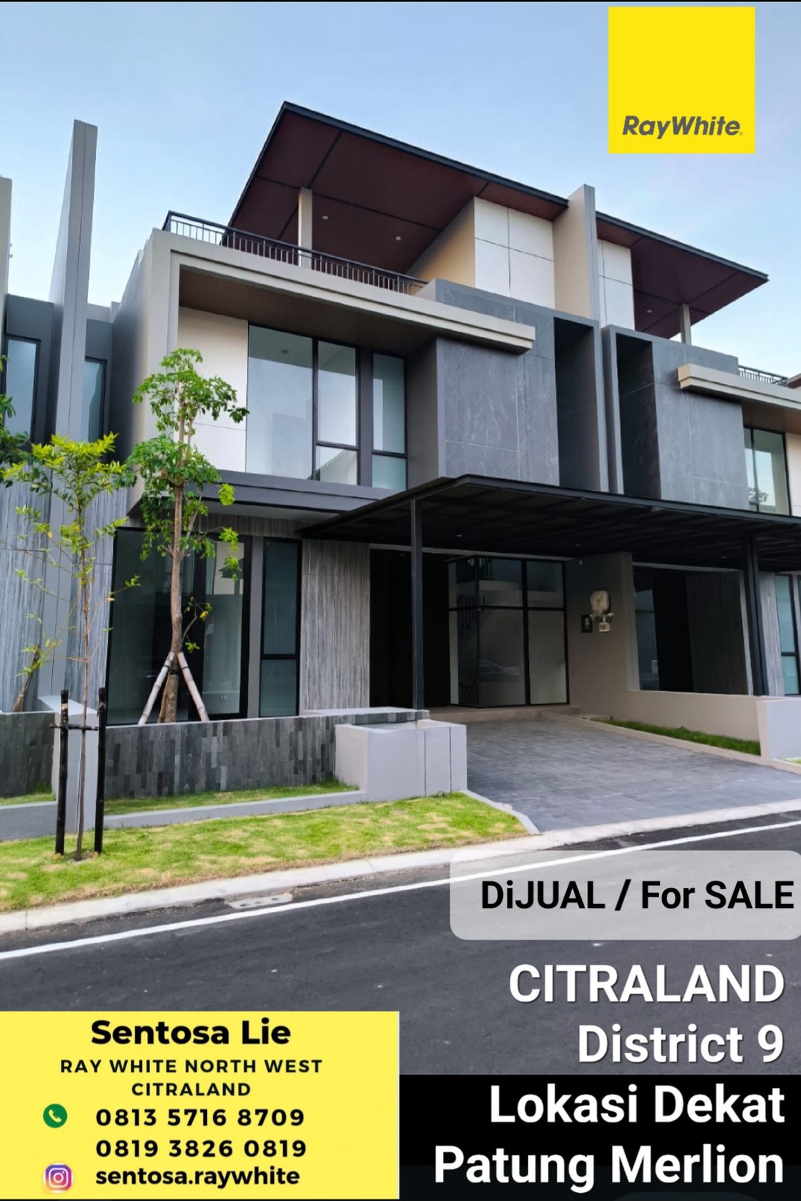 Dijual Rumah Baru Citraland District 9 Surabaya Special Bonus Rooftop Space - Strategis Lokasi Terdepan Dekat Patung Merlion, G Walk, Sekolah Ciputra