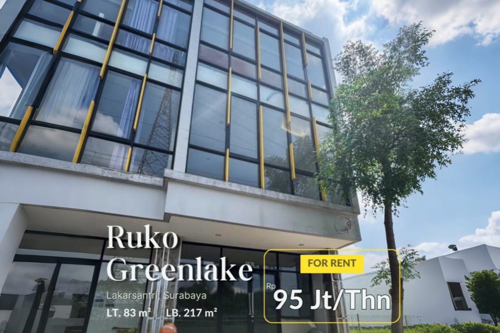 Sewa Ruko Murah dengan Lokasi Strategis di Citraland The Greenlake, Lakarsantri, Surabaya