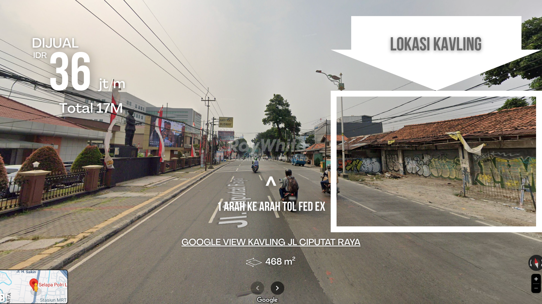 Tanah Kavling Luas 468 m2 SHM di Jl. Ciputat Raya - Lokasi Emas Dekat MRT & Terminal, Ideal untuk Usaha & Investasi