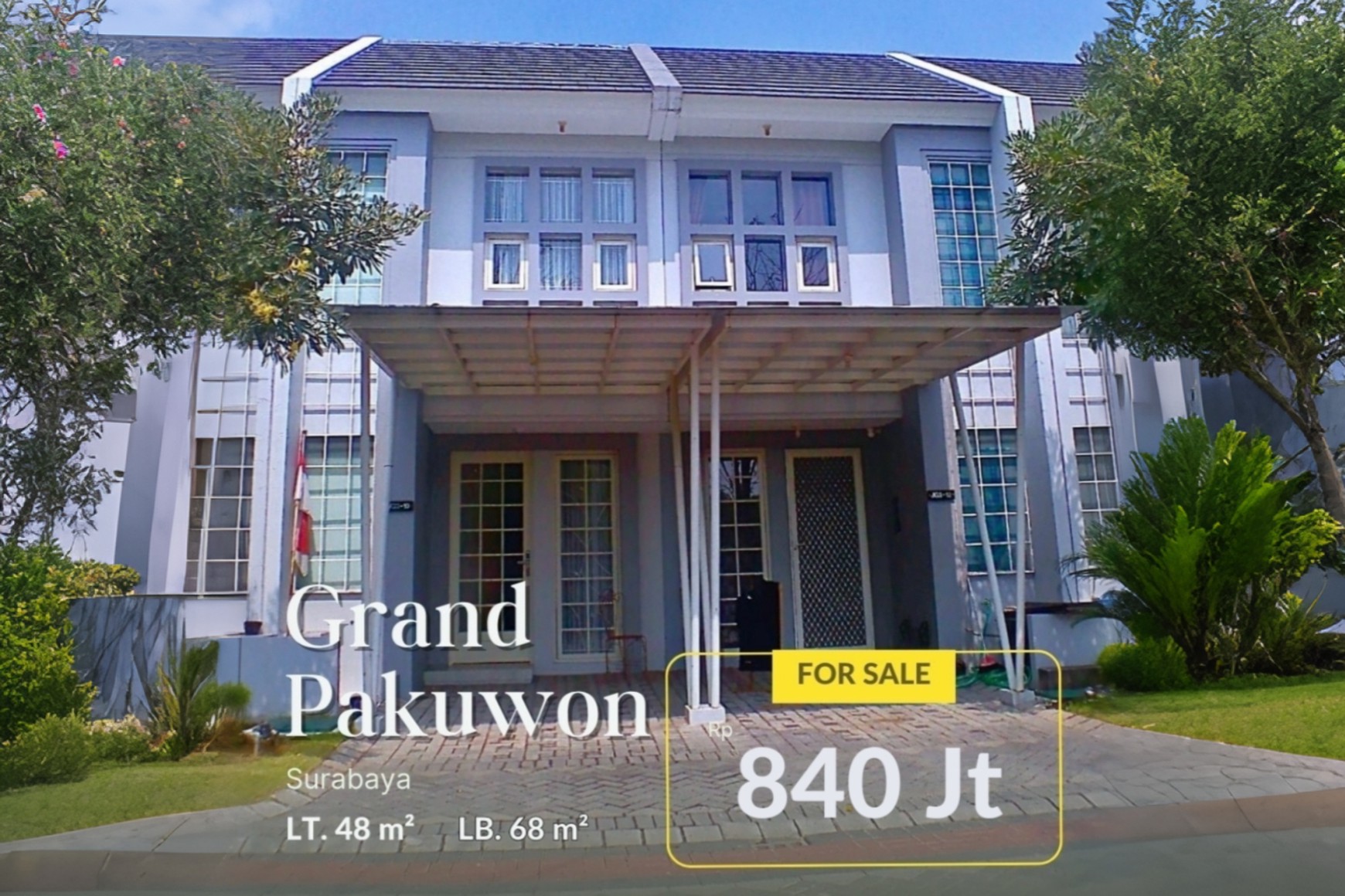 Jual Rumah 2 Lantai Rumah Baru, Mewah , Murah di Grand Pakuwon Cluster Adelaide  Surabaya Barat Dekat Dekat Stasiun dan Dekat Gerbang Tol Tandes
