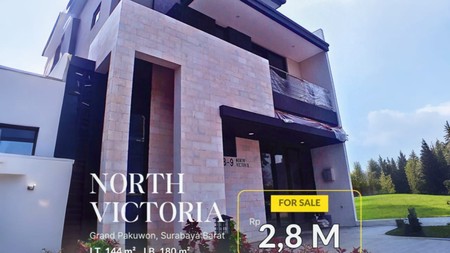 Jual Rumah 2 Lantai Rumah Baru, Mewah , Murah di Grand Pakuwon Cluster North Victoria  Surabaya Barat Dekat Dekat Stasiun dan Dekat Gerbang Tol Tandes