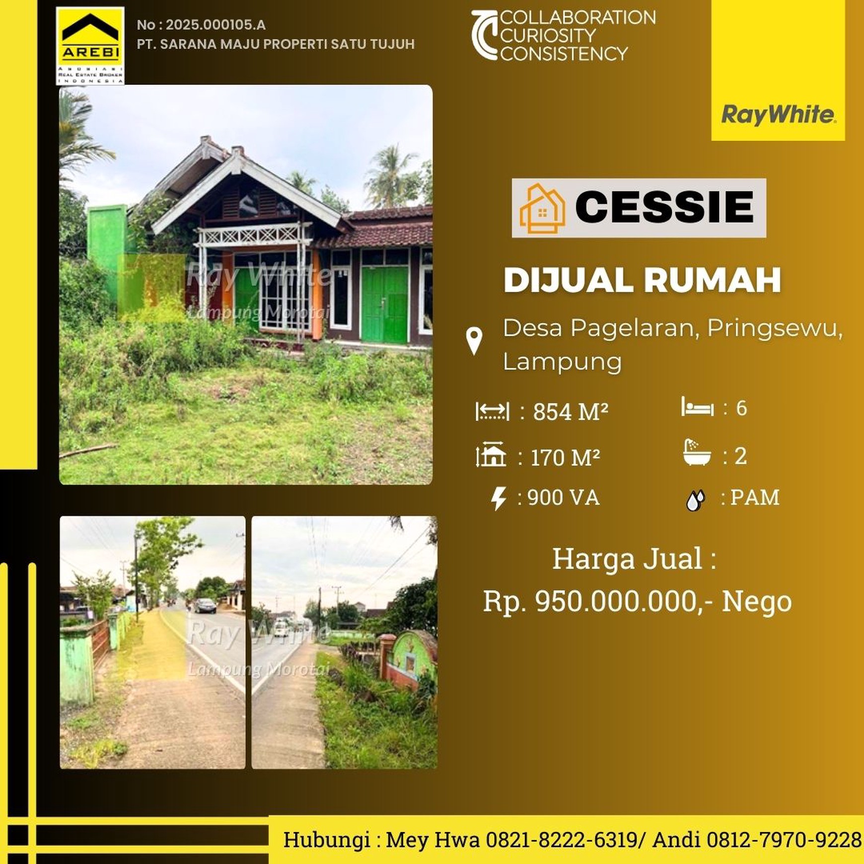 JUAL CEPAT Rumah pinggir jalan Raya Desa Pagelaran