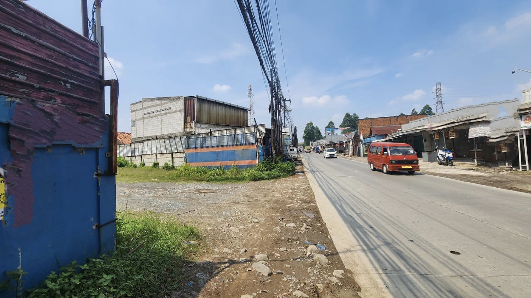 Dijual tanah darat siap pakai di Jl. Raya Pasir Gombong, Lemah abang, Cikarang Utara, bekasi, cocok untuk gudang, workshop