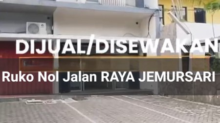 Dijual Ruko Raya Jemursari - Raya Prapen- Tenggilis Mejoyo - Parkiran Luas - Nol Jalan Raya Komersial Cocok Buat Segala Usaha