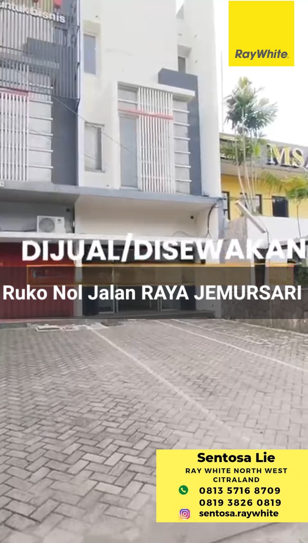 Dijual Ruko Raya Jemursari - Raya Prapen- Tenggilis Mejoyo - Parkiran Luas - Nol Jalan Raya Komersial Cocok Buat Segala Usaha