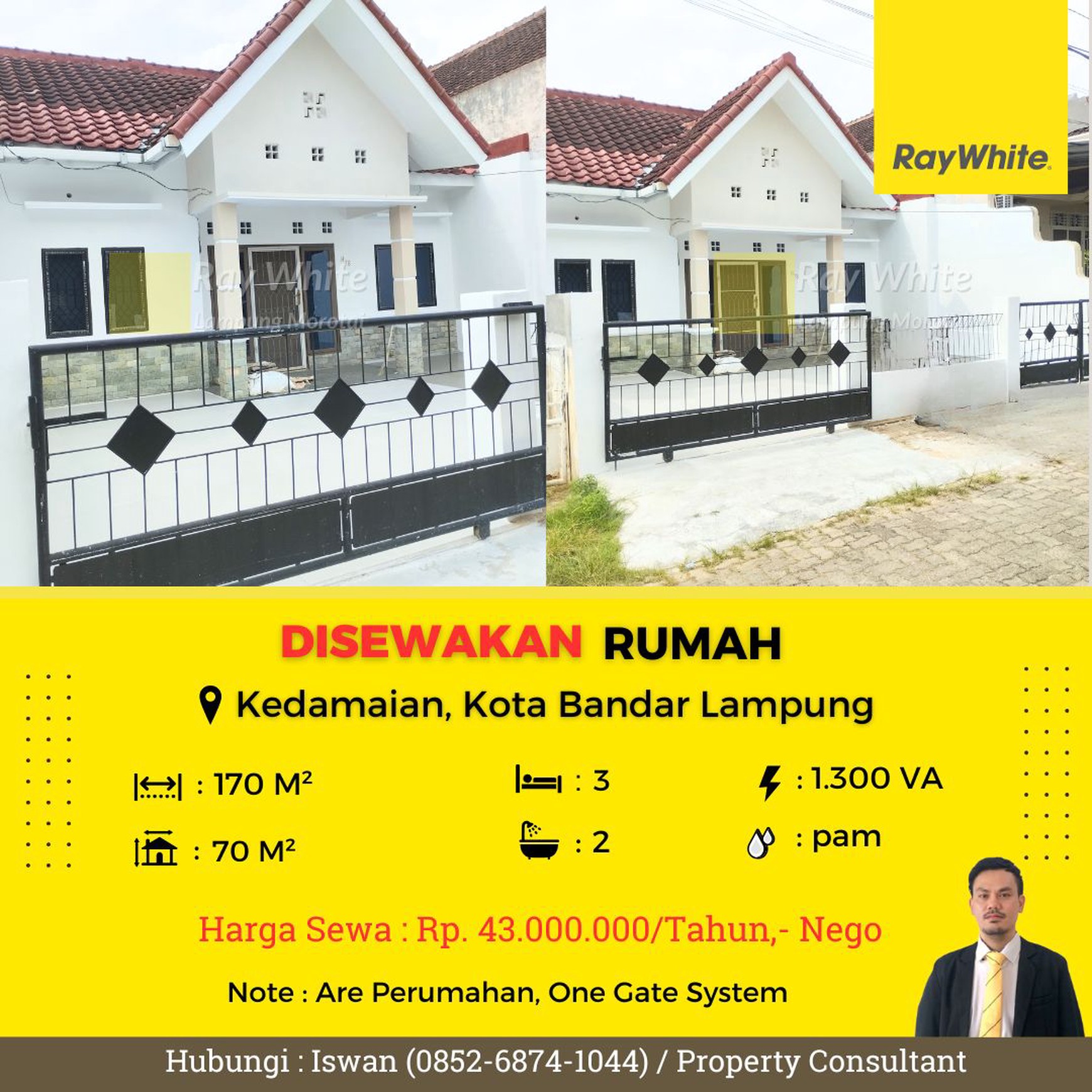 Dikontrakan rumah kedamaian bandar lampung 43 juta per tahun nego