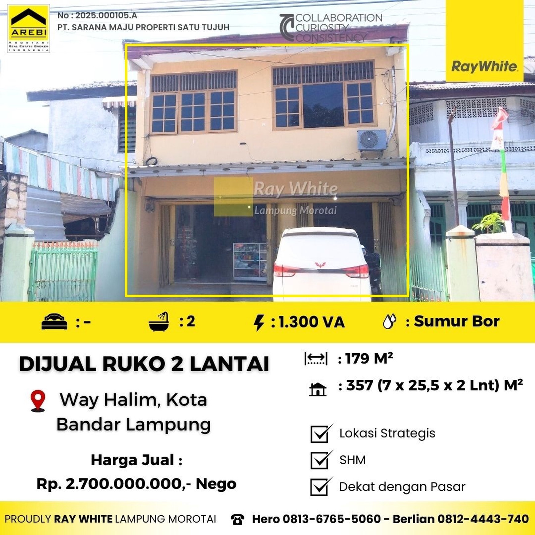 DIJUAL RUKO STRATEGIS DI PASAR PERUMNAS WAY HALIM KOTA BANDAR LAMPUNG