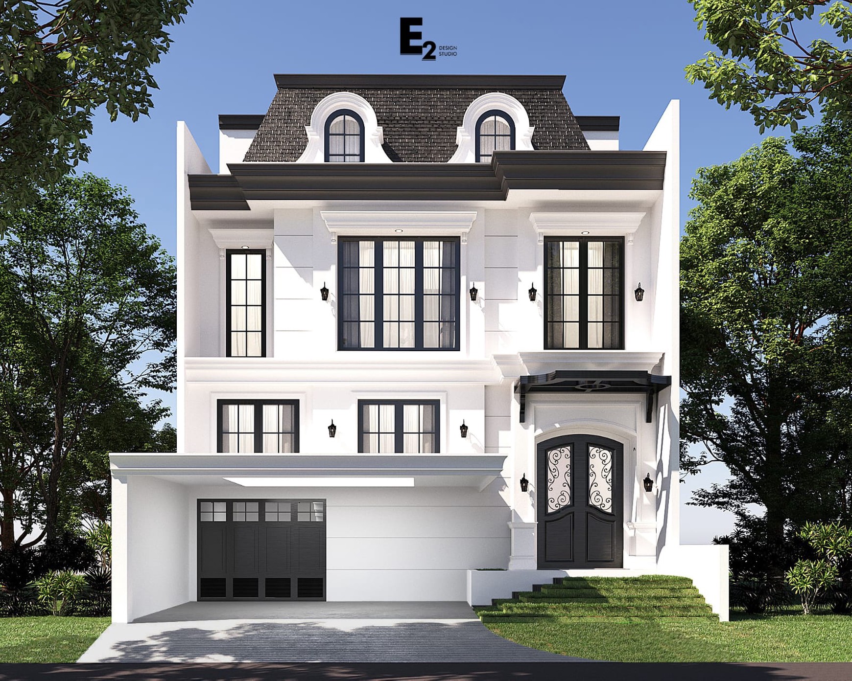 DIJUAL RUMAH AMERICAN STYLE 3,5 Lantai BARU GRESS THE MANSION PAKUWON INDAH SURABAYA BARAT