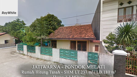 FOR SALE Murah Rumah Hitung Tanah Di Kompek Huma Akasia Jatiwarna Pondok Melati Bekasi