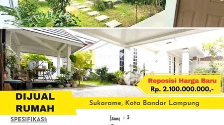 DIJUAL RUMAH ASRI DI SUKARAME KOTA BANDAR LAMPUNG