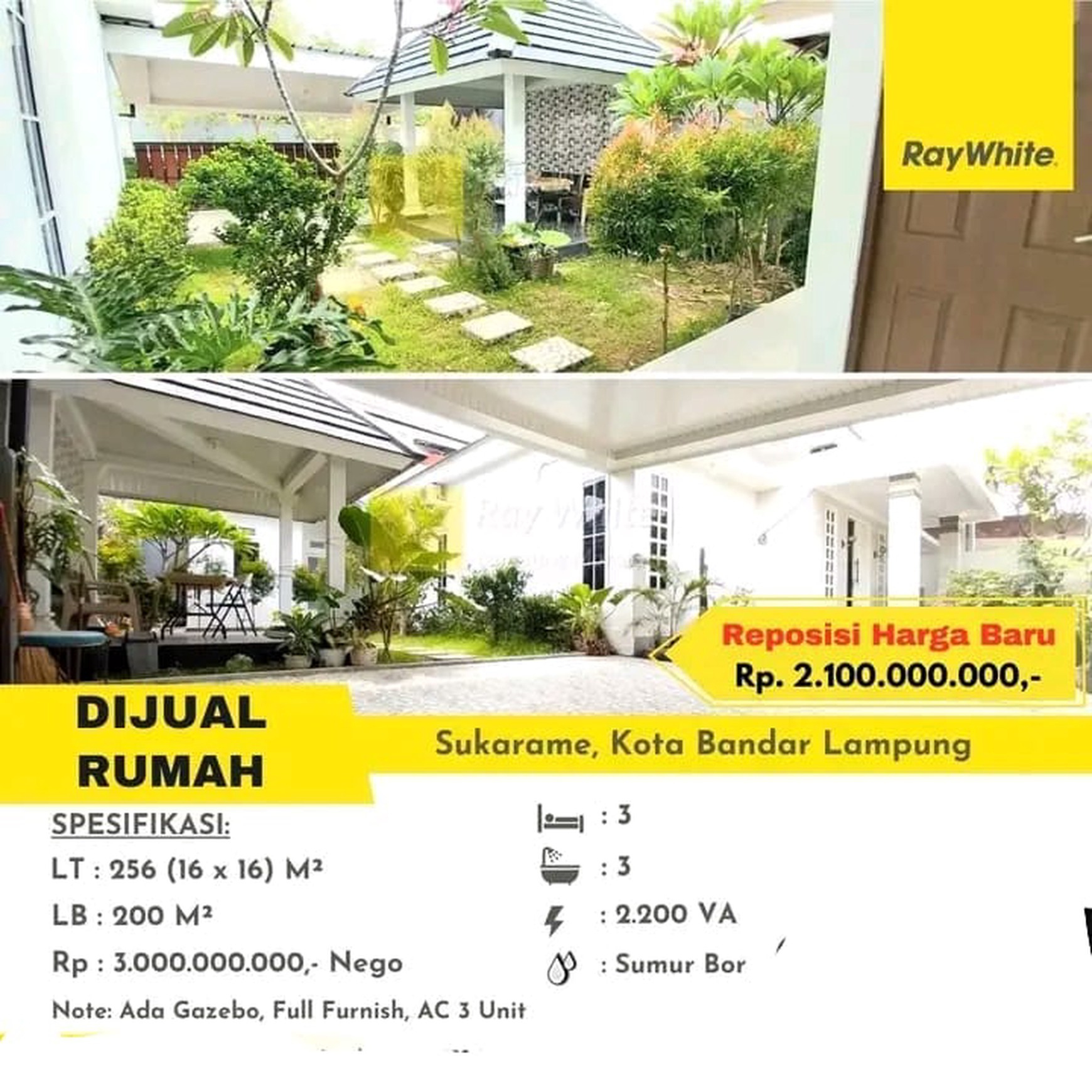 DIJUAL RUMAH ASRI DI SUKARAME KOTA BANDAR LAMPUNG