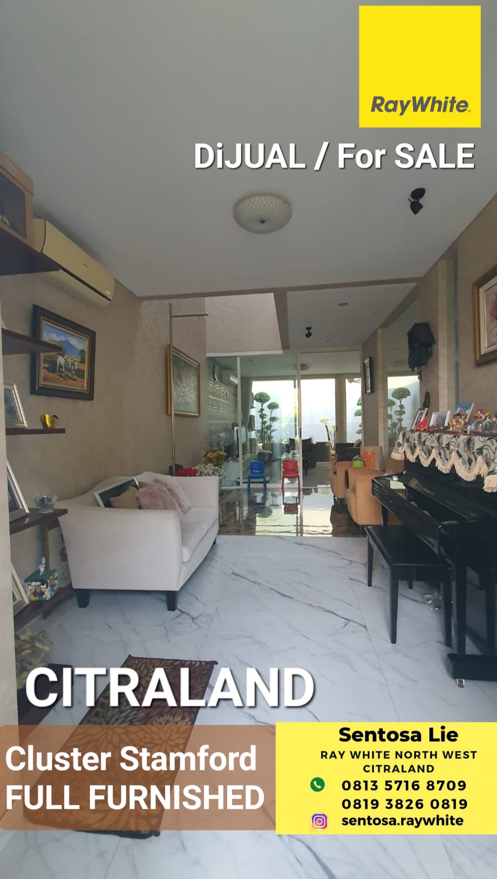Dijual Rumah Stamford Citraland FULL Furnished Modern plus MARMER import - Taman Asri Luas