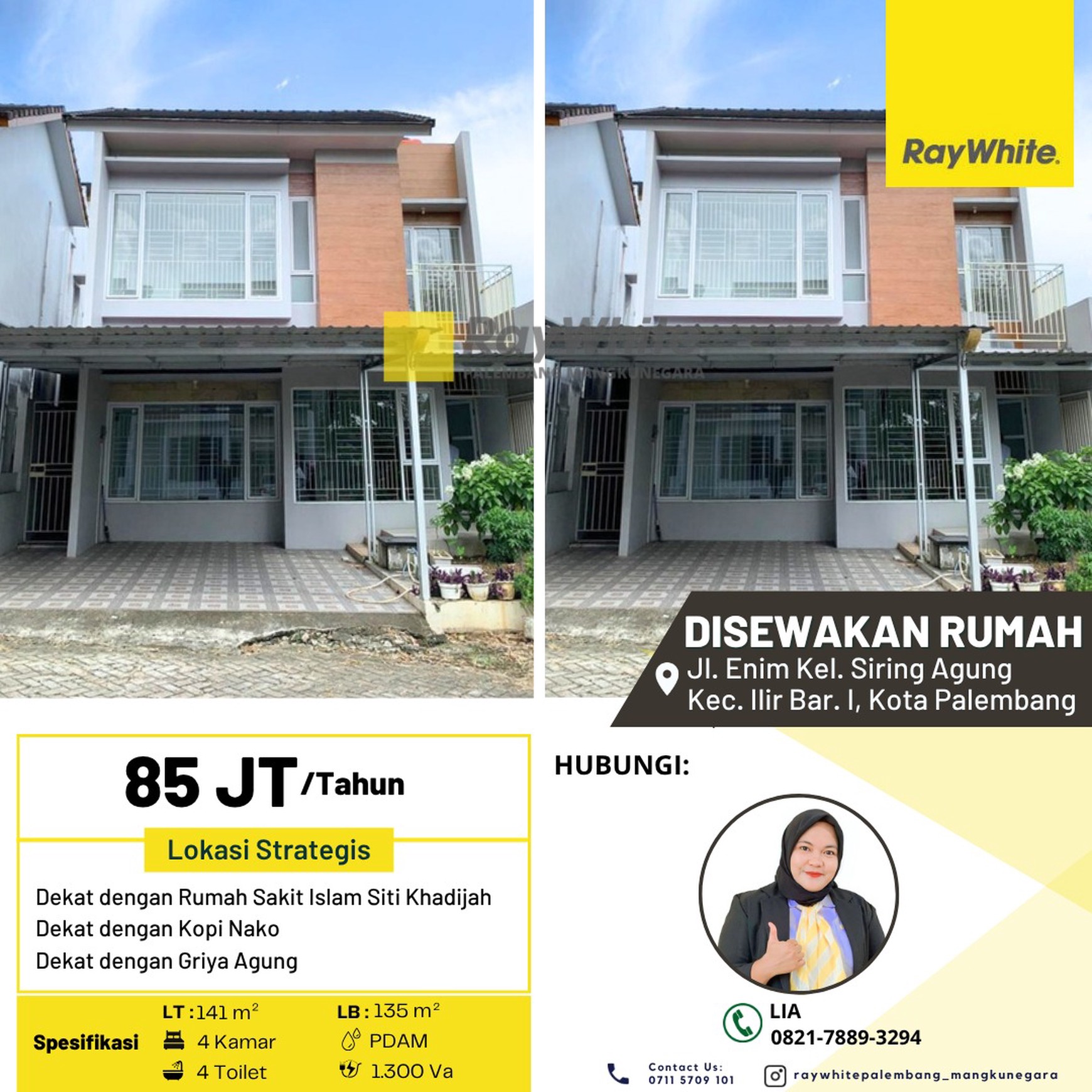 RUMAH SEWA TENGAH KOTA PALEMBANG