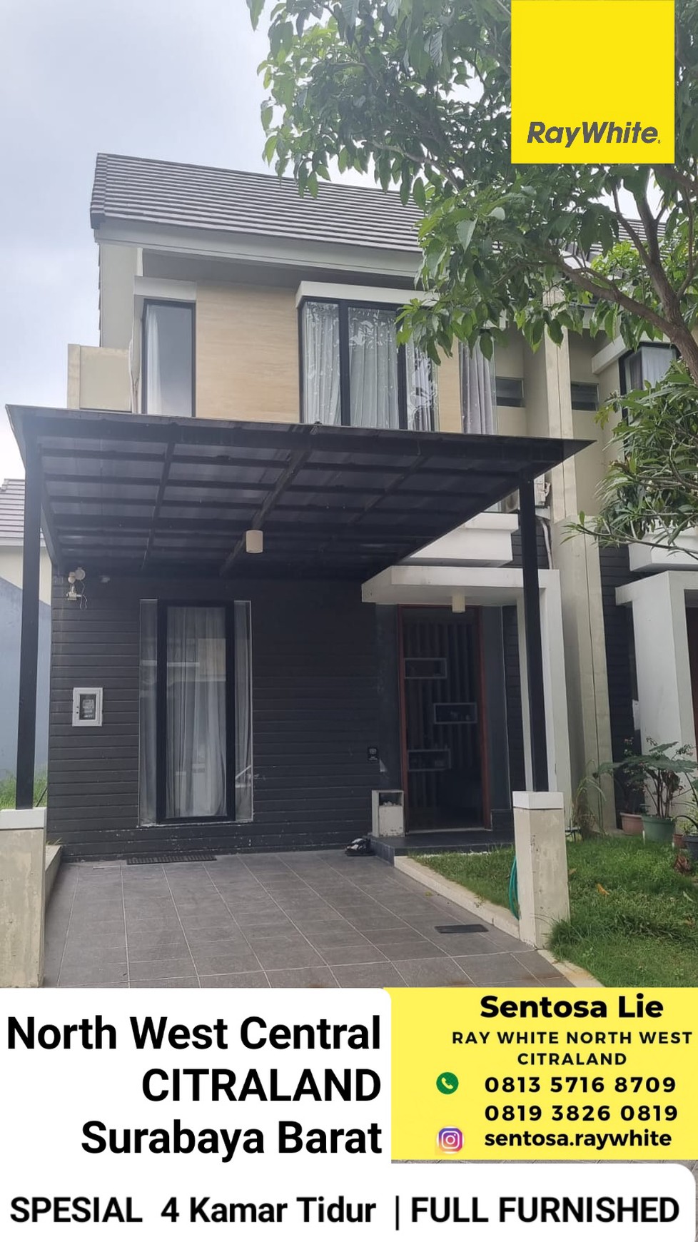 Dijual Rumah North West Central Citraland Full Furnished Spesial 4 Kamar Tidur